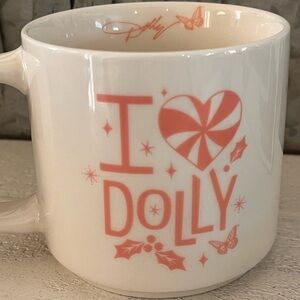 NWT Dolly Parton “I Love Dolly" White with Pink Lettering Ceramic Mug - NWT
